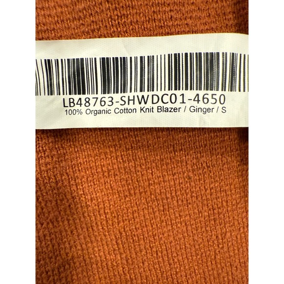 Quince Womens Organic Cotton Knit Blazer Ginger Orange Cardigan SHWDC01 Size S - Picture 5 of 13